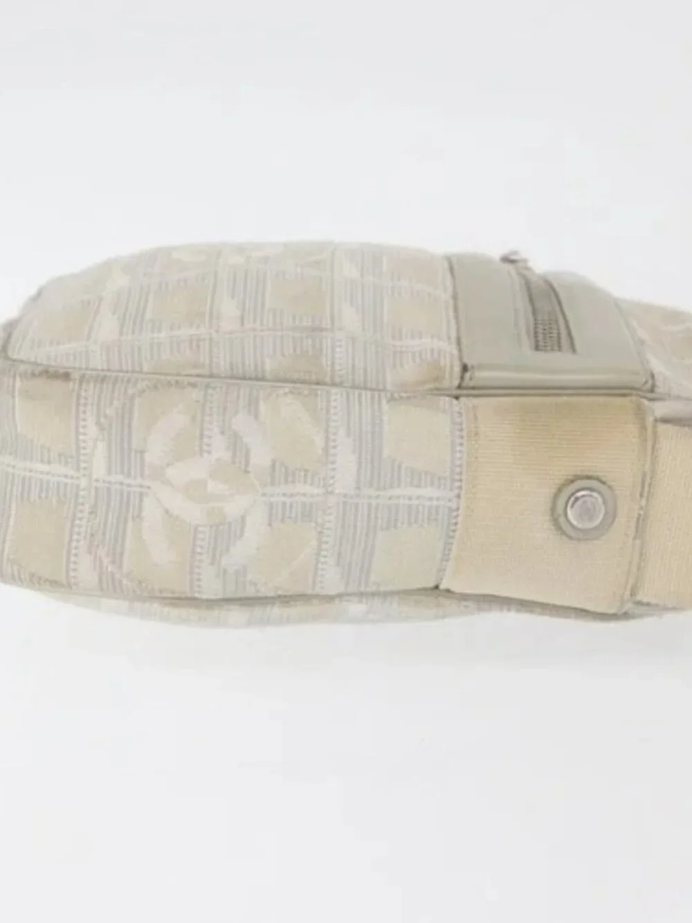 CHANEL New Travel line Shoulder Bag Nylon Beige CC Auth ka3980A